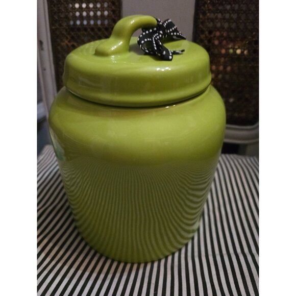 NWT Rae Dunn Deadly Poison Green Chubby Canister Halloween HTF - Picture 3 of 10